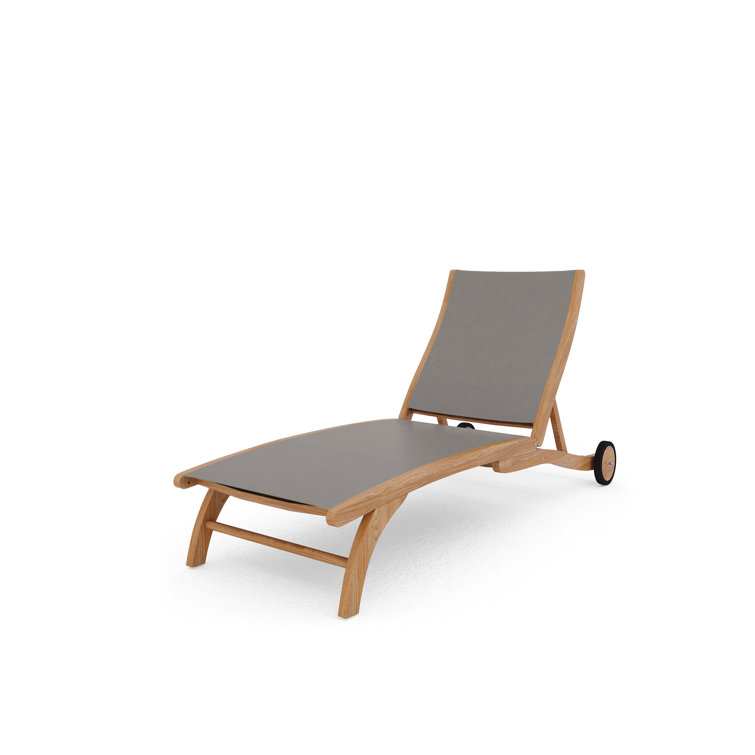 Weathered teak chaise discount lounge